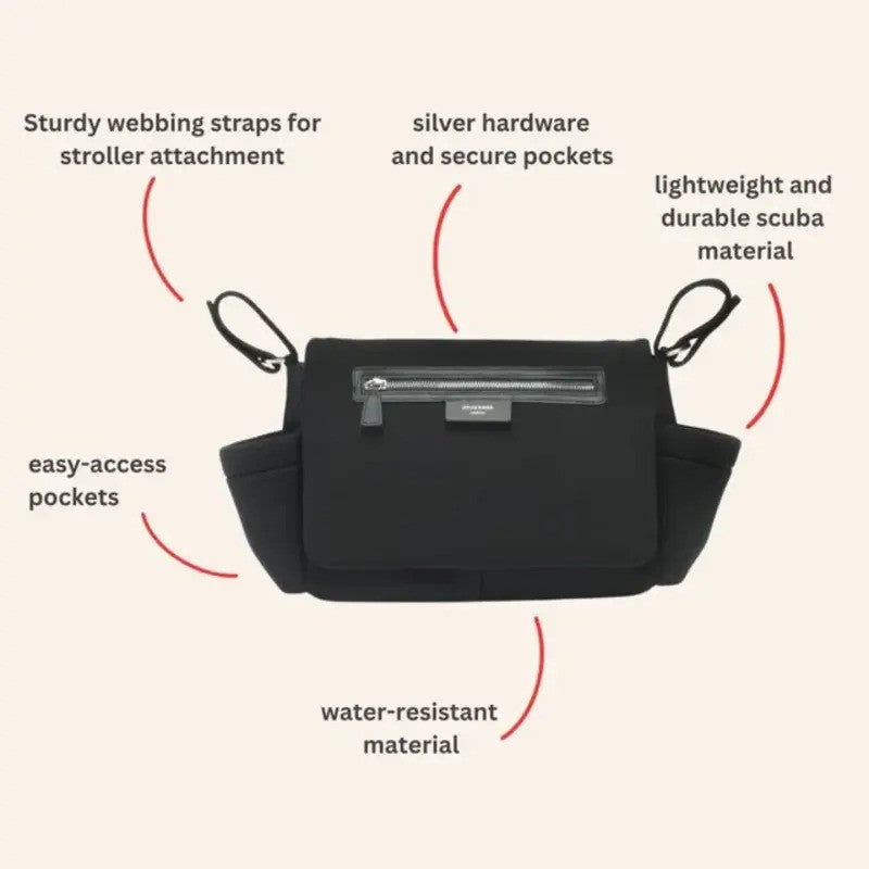 Storksak Stroller Organiser Scuba Black & Silver