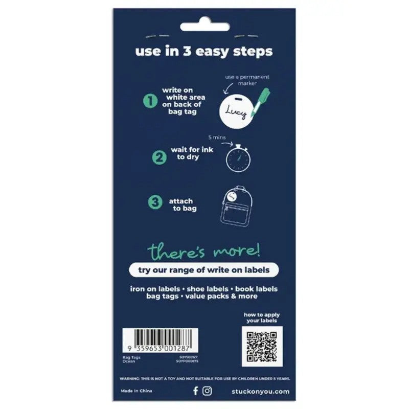 Stuck On You Bag Tag 3Tags (3pack) Ocean
