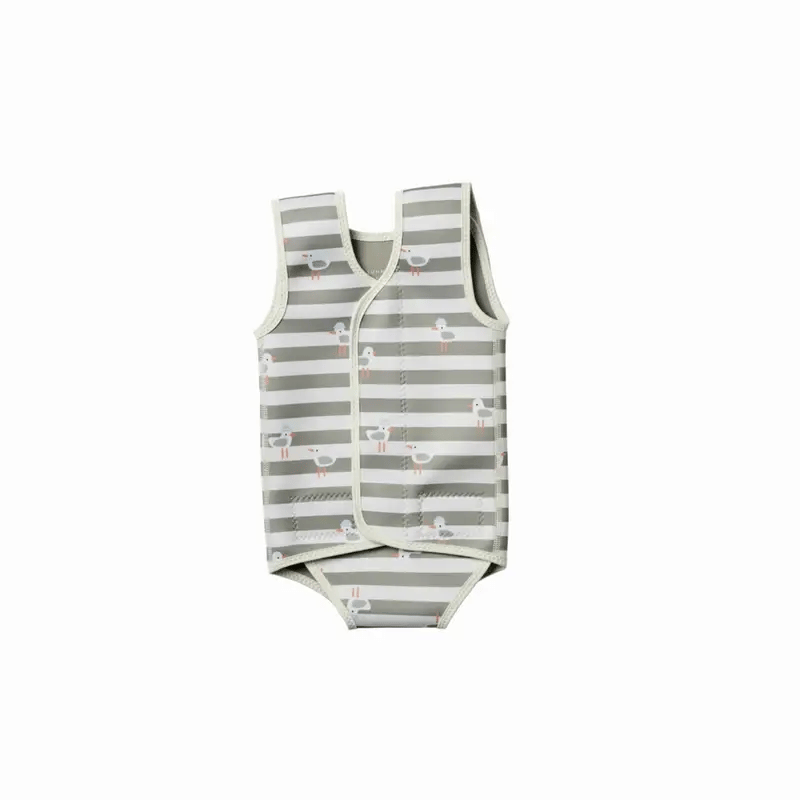 Sunny Life Baby Wetsuit Natural Rubber (2mm - 6-18M) Sammy The Seagull Green Stripe