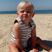Sunny Life Baby Wetsuit Natural Rubber (2mm - 6-18M) Sammy The Seagull Green Stripe
