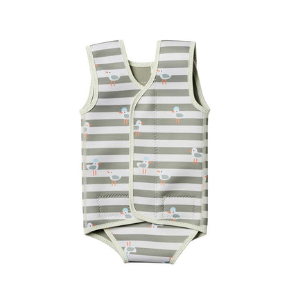 Sunny Life Baby Wetsuit Natural Rubber (2mm - 6-18M) Sammy The Seagull Green Stripe