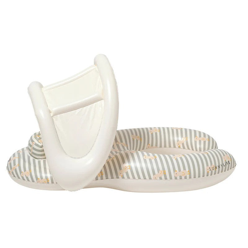 Sunny Life Float Together Baby Seat Duck Sage Stripe
