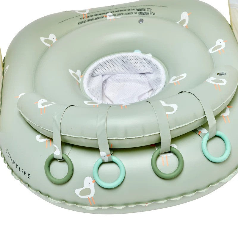 Sunny Life Interactive Baby Float With Shade UPF40 (Max WT:24LBS 6-12M) Sammy The Seagull Green