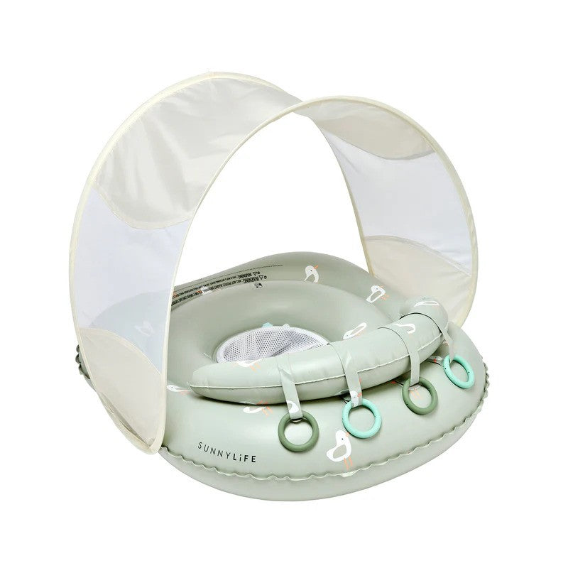 Sunny Life Interactive Baby Float With Shade UPF40 (Max WT:24LBS 6-12M) Sammy The Seagull Green