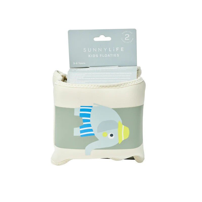 Sunny Life Kids Floaties (Arm Bands) Eli The Elephant Green Stripe