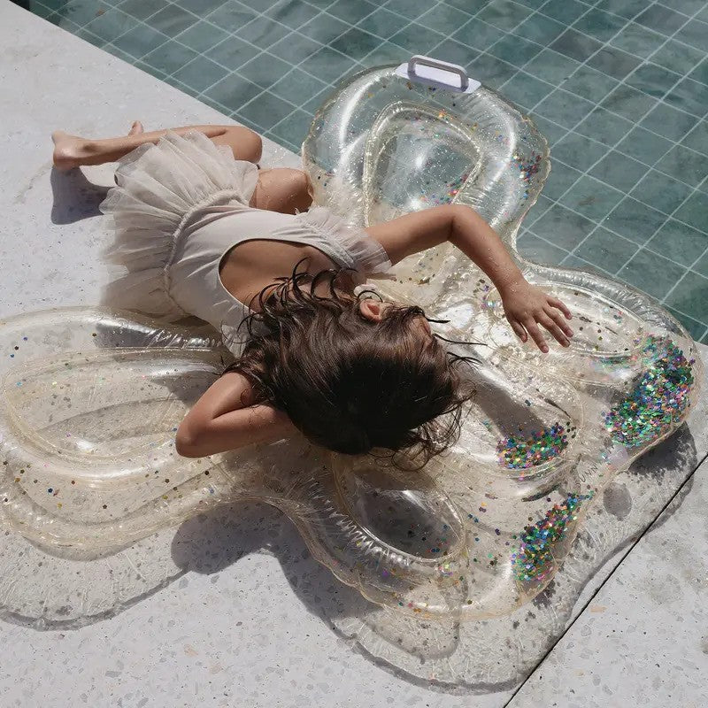 SunnyLife Kids Lie-On Float (Max WT:99lbs) Butterfly Cotton Candy Glitter