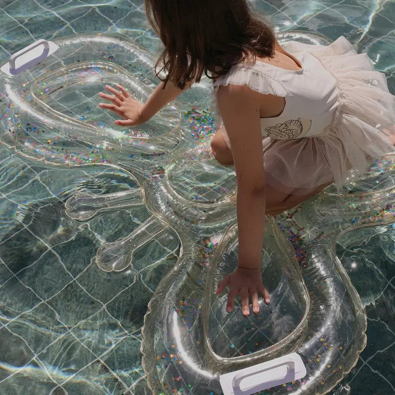 SunnyLife Kids Lie-On Float (Max WT:99lbs) Butterfly Cotton Candy Glitter