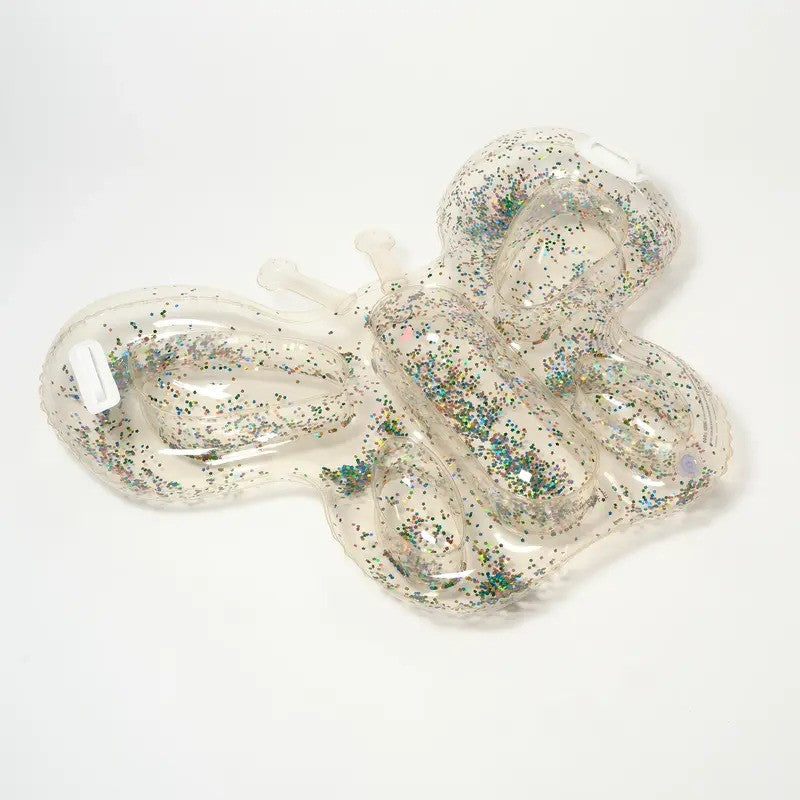 SunnyLife Kids Lie-On Float (Max WT:99lbs) Butterfly Cotton Candy Glitter