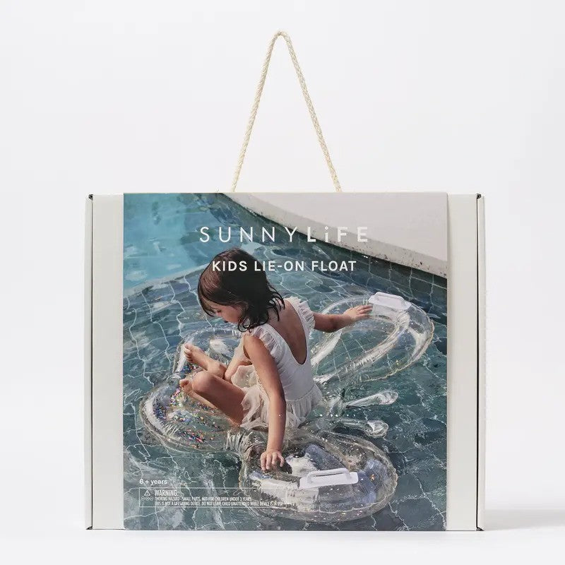 SunnyLife Kids Lie-On Float (Max WT:99lbs) Butterfly Cotton Candy Glitter