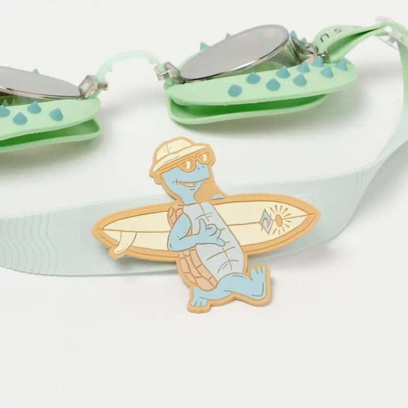 SunnyLife Kids Swim Goggles (380 UV) Shred Turtle Aqua