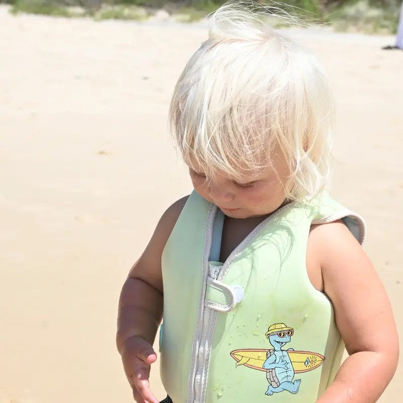 SunnyLife Kids Swim Vest Shred Turtle Aqua
