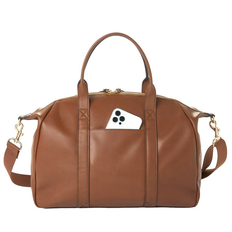 TWELVElittle Peek-A-Boo Satchel Toffee Vegan Leather+FREE Stroller Clips