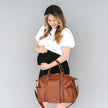 TWELVElittle Peek-A-Boo Satchel Toffee Vegan Leather+FREE Stroller Clips