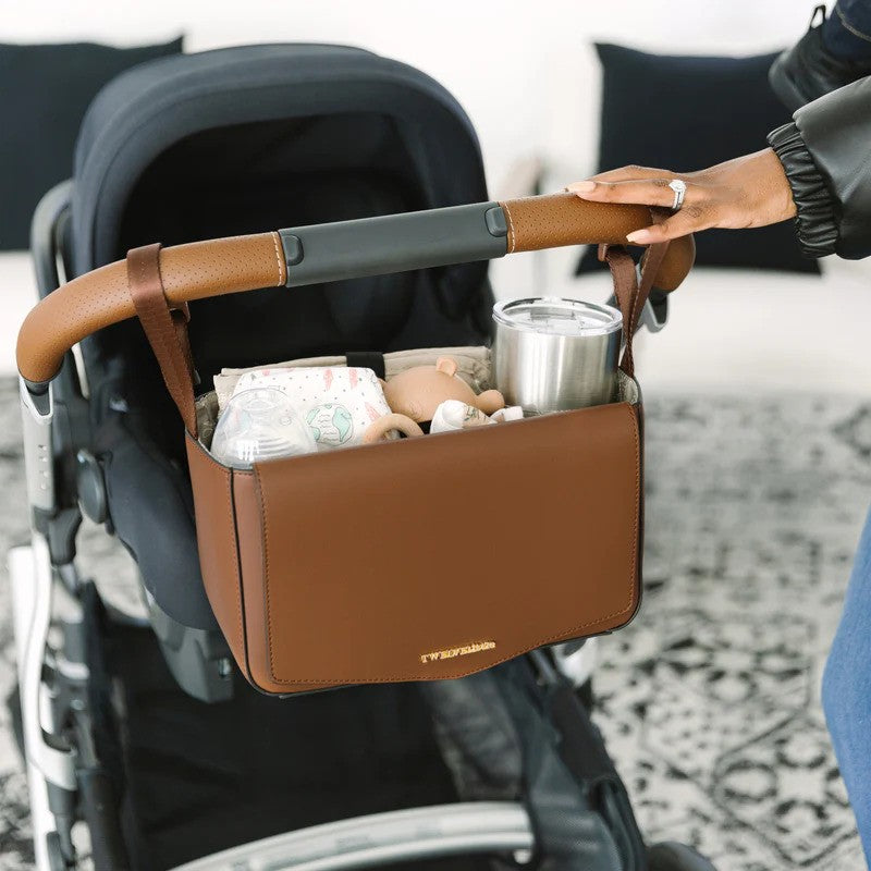 TWELVElittle Peek-A-Boo Stroller Caddy Toffee 2.0 Vegan Leather