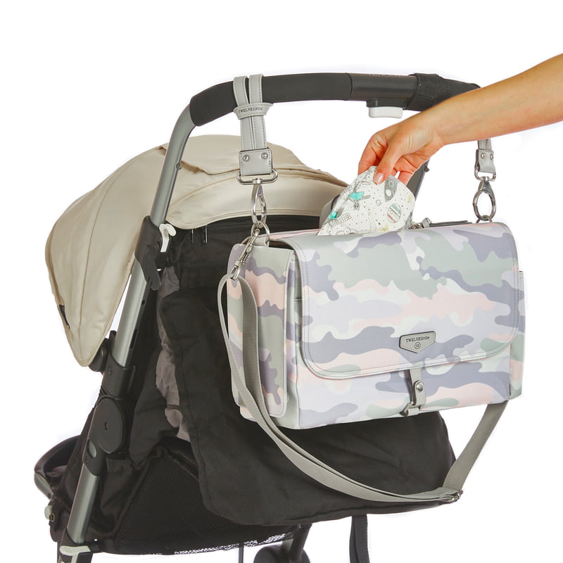 TWELVElittle Stroller Fashion Diaper Bag Caddy Blush Camo