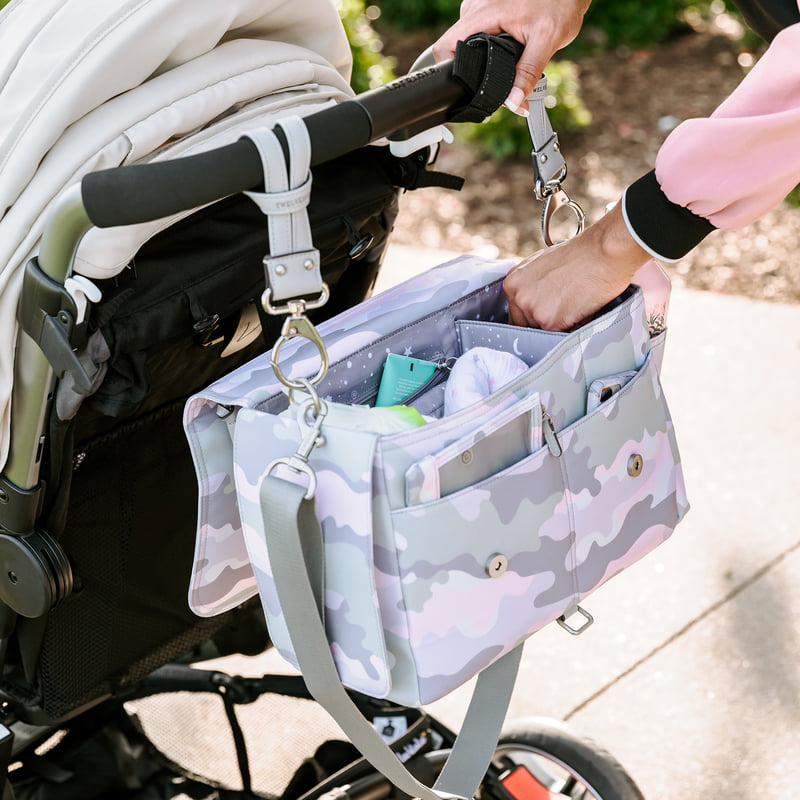 TWELVElittle Stroller Fashion Diaper Bag Caddy Blush Camo