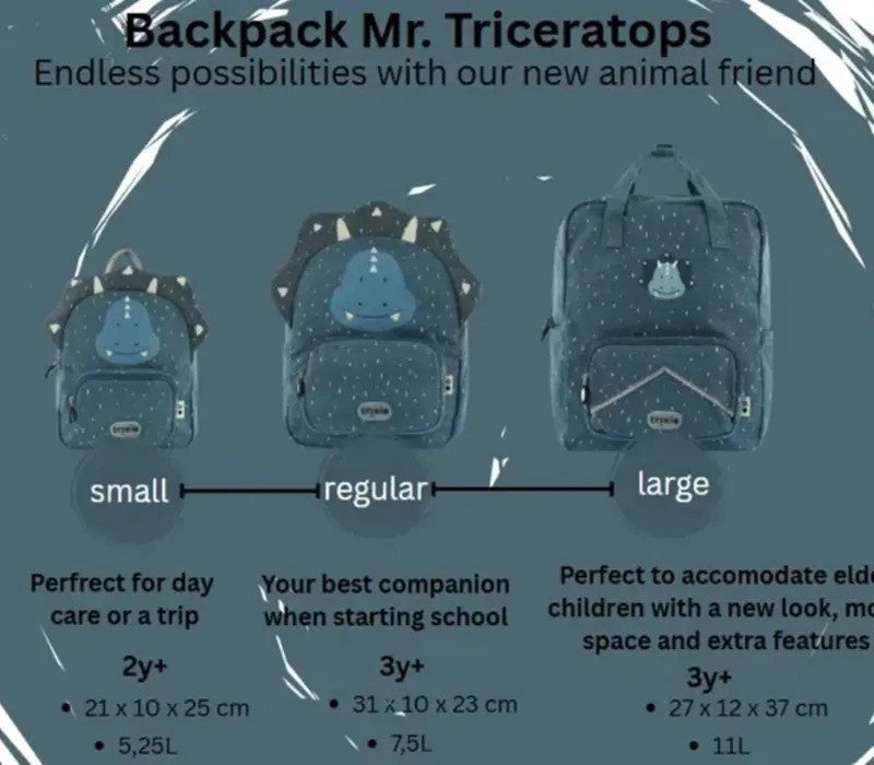 Trixie Backpack Regular Mr. Triceratops
