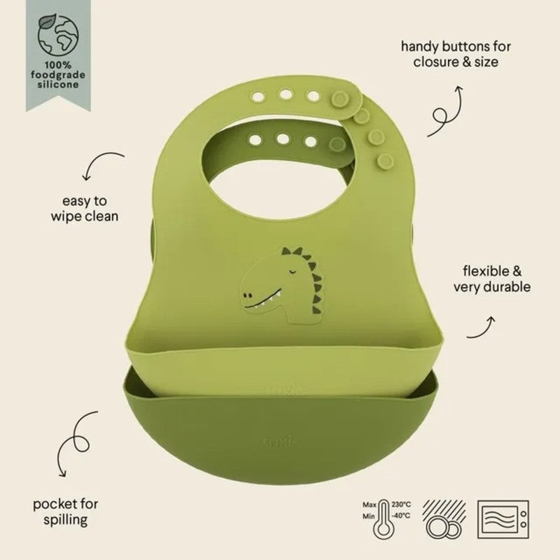 Trixie Bib Silicone Mr. Dino (2pack 4m-Plus)