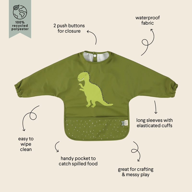 Trixie Bib Waterproof long sleeve Mr. Dino (6M-Plus)