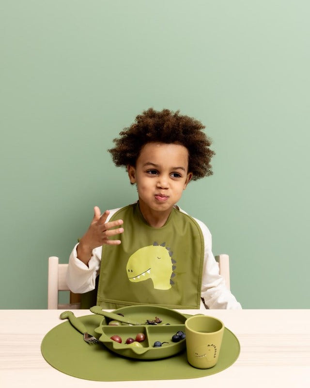 Trixie Cutlery Set Stainless Steel With Silicone Handle Mr. Dino