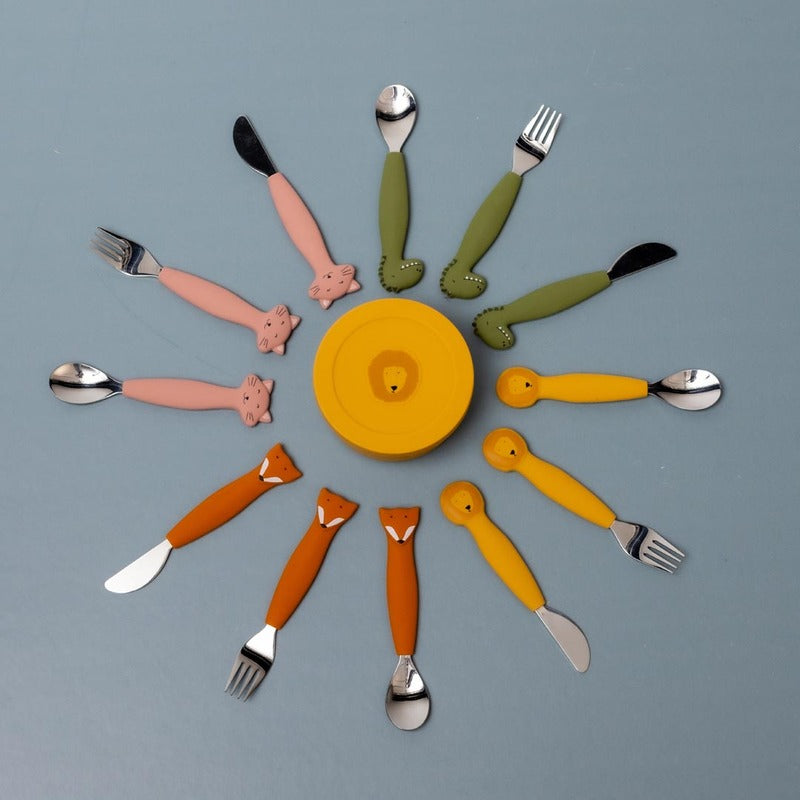 Trixie Cutlery Set Stainless Steel With Silicone Handle Mr. Lion