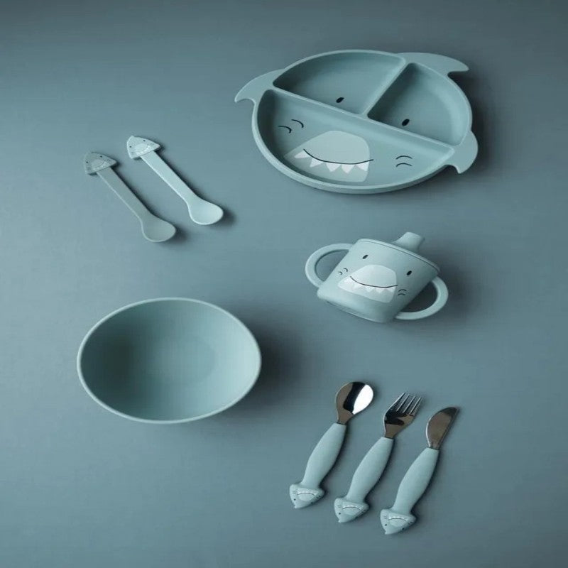 Trixie Cutlery Set Stainless Steel With Silicone Handle Mr. Shark