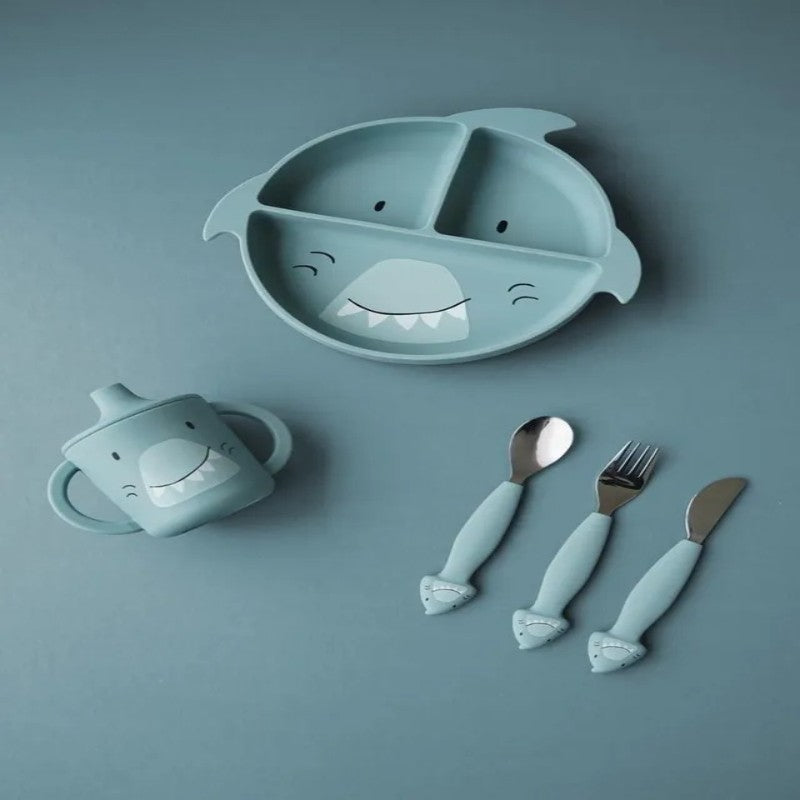 Trixie Cutlery Set Stainless Steel With Silicone Handle Mr. Shark