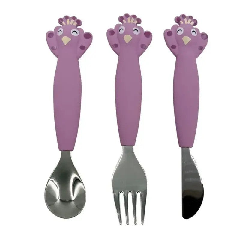 Trixie Cutlery Set Stainless Steel With Silicone Handle Mrs. Peacock
