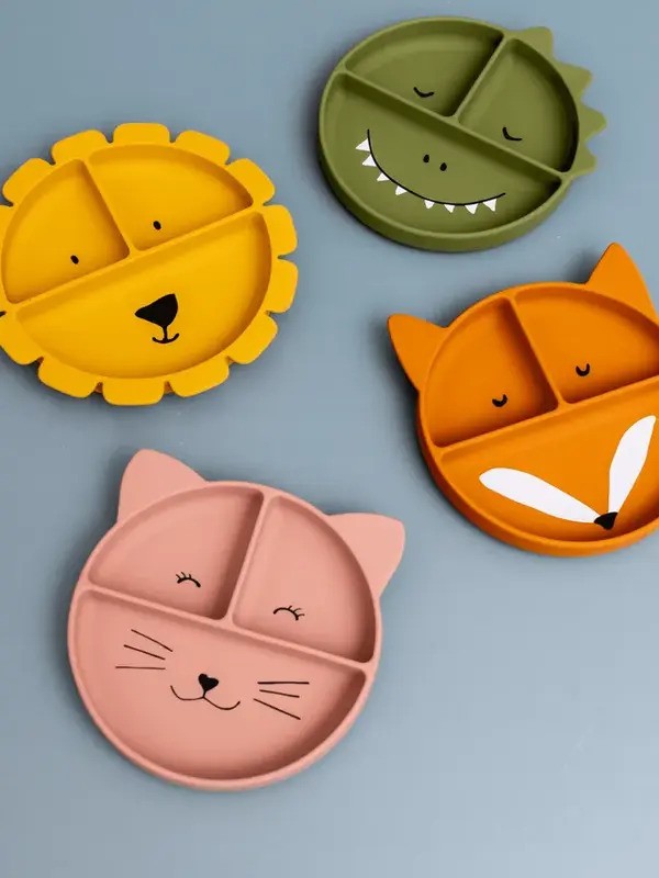 Trixie Divided Suction Plate Silicone Mr. Fox (4m-Plus)