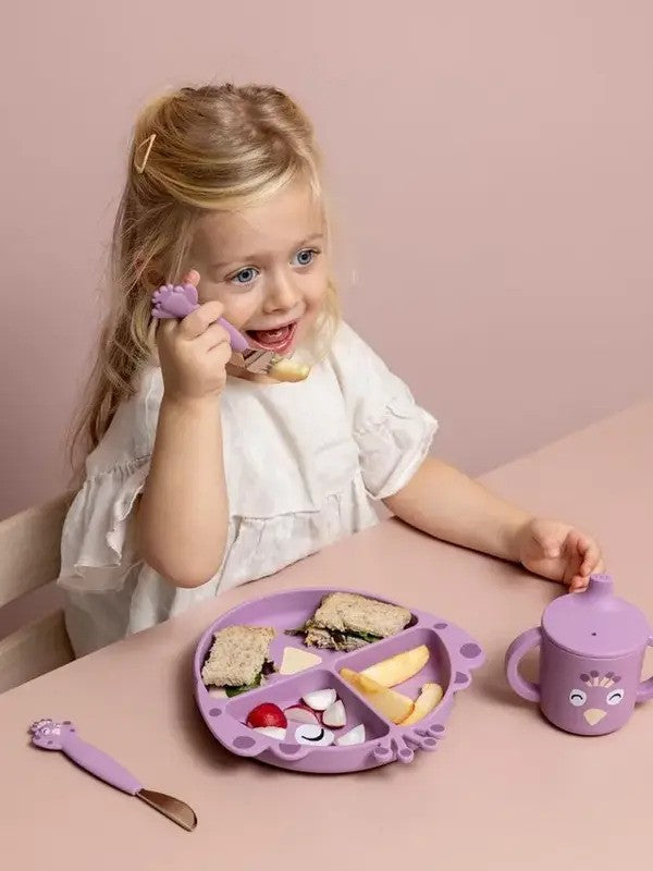 Trixie Divided Suction Plate Silicone Mrs. Peacock (4m-Plus)