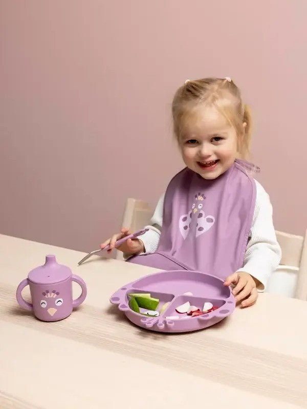 Trixie Divided Suction Plate Silicone Mrs. Peacock (4m-Plus)