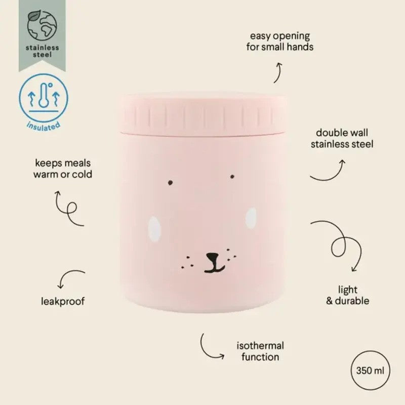 Trixie Insulated Food Jar 350ml Mrs. Rabbit
