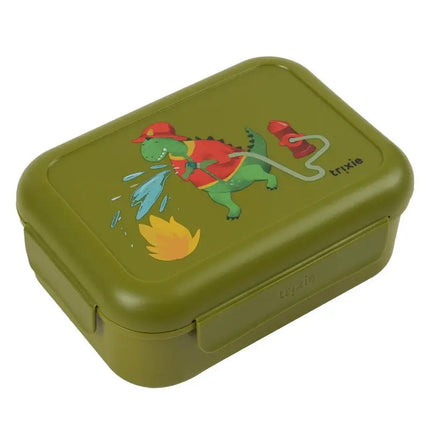 Trixie Lunch Box With Clips Fireman Mr. Dino