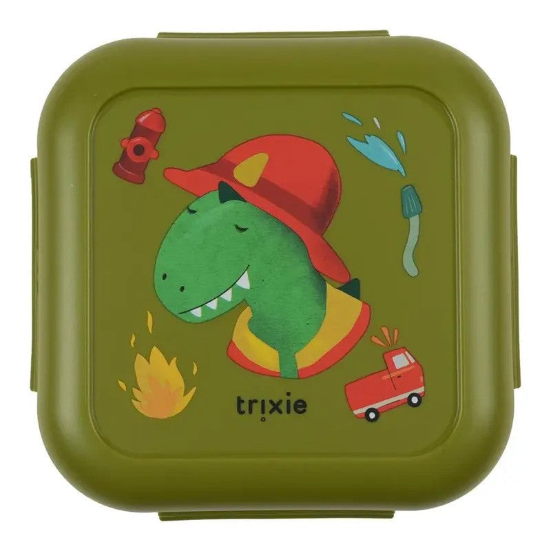 Trixie Snack Box With Clips Fireman Mr. Dino