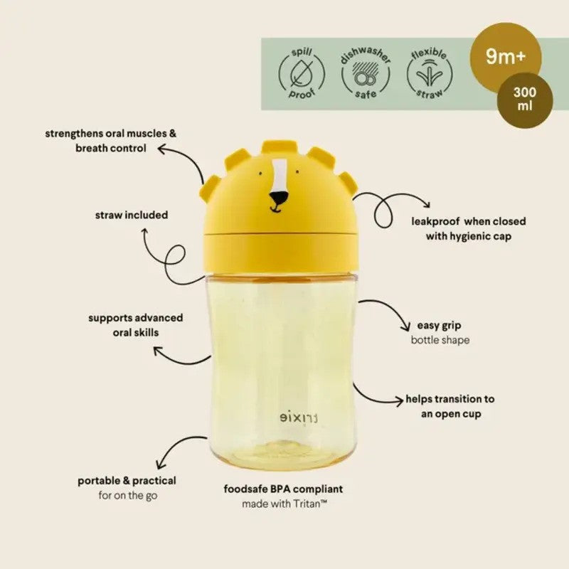 Trixie Tritan Spill Proof Straw Cup Mr. Lion (300ml, 9m-Plus)
