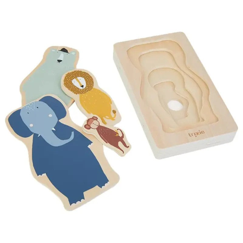 Trixie Wooden 4-Layer Animal Puzzle (1yr - Plus)