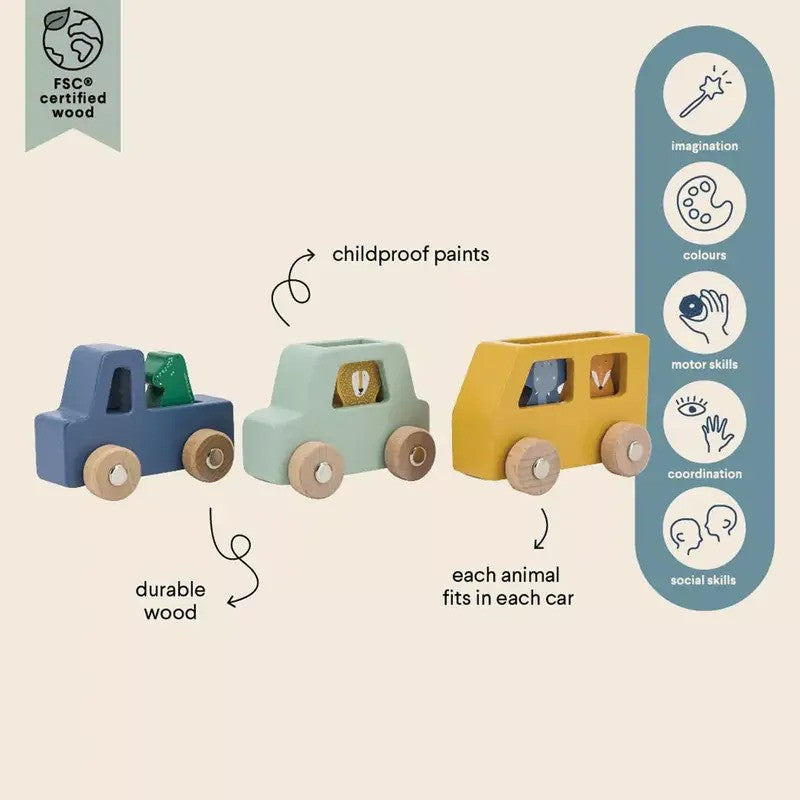 Trixie Wooden Animal Car Set (18m-Plus)