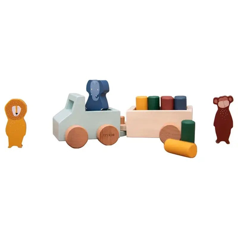 Trixie Wooden Animal Car With Trailer (18m-Plus)
