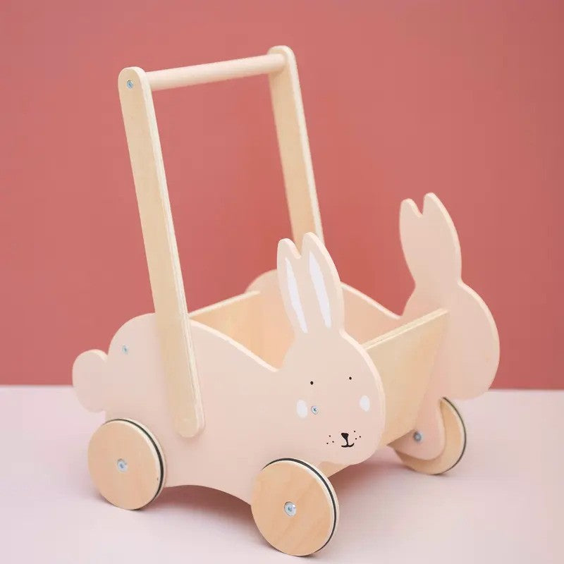 Trixie Wooden Push Along Cart Mrs.Rabbit