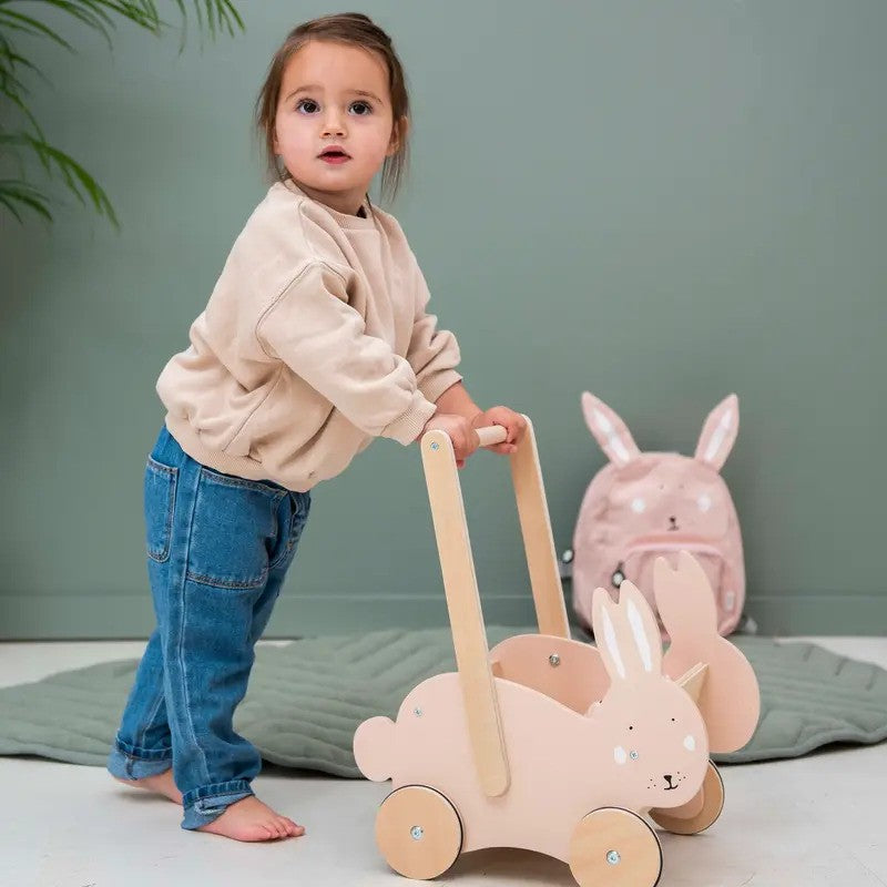 Trixie Wooden Push Along Cart Mrs.Rabbit