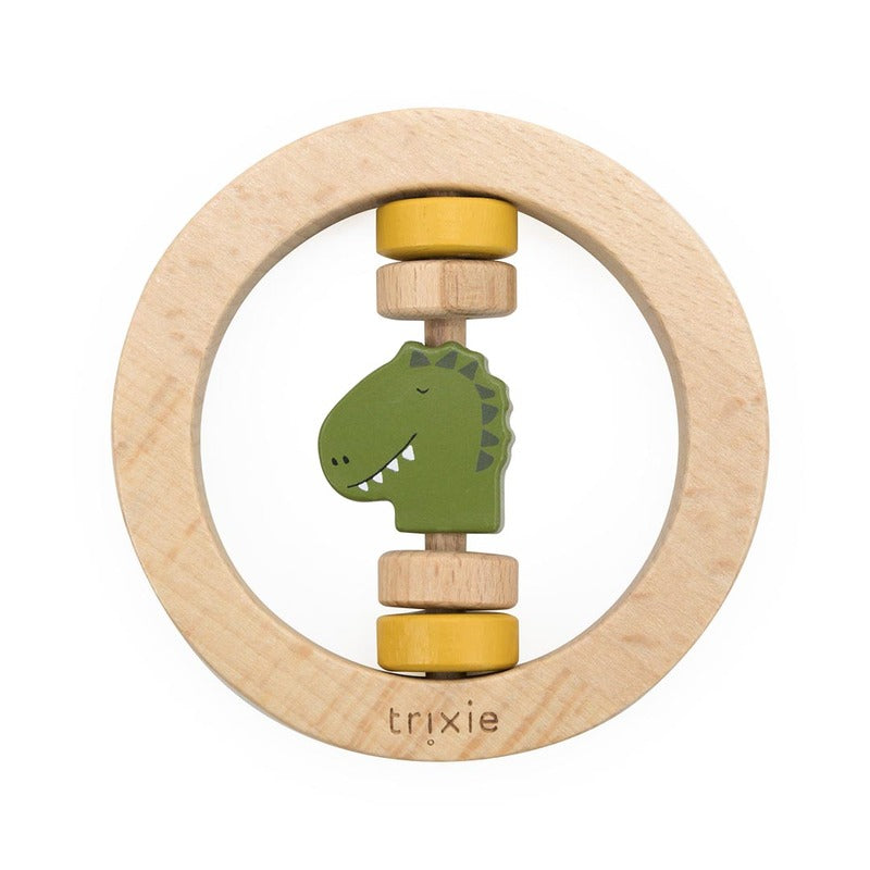Trixie Wooden Round Rattle Mr. Dino