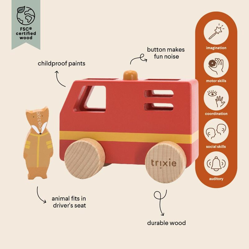 Trixie Wooden Small Fire Truck