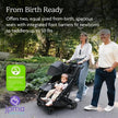 UPPAbaby Minu DUO Stroller Greyson Charcoal Melange Carbon Frame Saddle Leather
