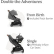 UPPAbaby Minu DUO Stroller Greyson Charcoal Melange Carbon Frame Saddle Leather