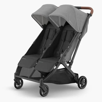 UPPAbaby Minu DUO Stroller Greyson Charcoal Melange Carbon Frame Saddle Leather