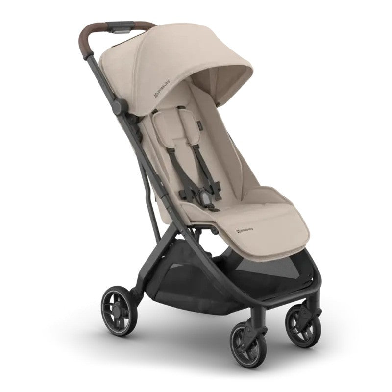 UPPAbaby Minu V3 Stroller Ada Sandstone Melange Carbon Frame Chestnut Leather