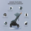 UPPAbaby Minu V3 Stroller Ada Sandstone Melange Carbon Frame Chestnut Leather