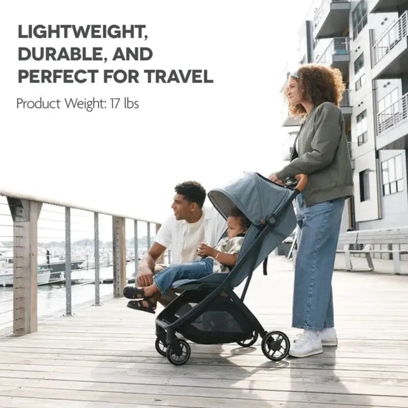 UPPAbaby Minu V3 Stroller Ada Sandstone Melange Carbon Frame Chestnut Leather