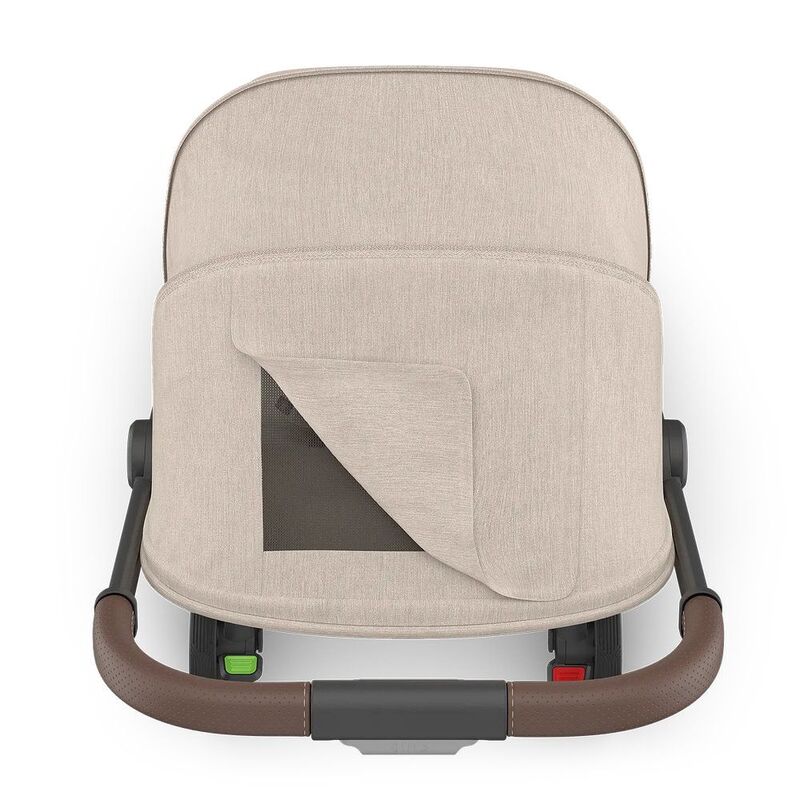 UPPAbaby Minu V3 Stroller Ada Sandstone Melange Carbon Frame Chestnut Leather