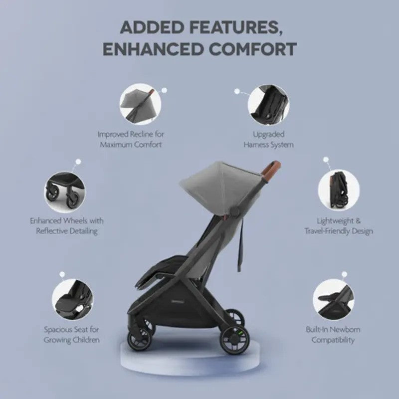 UPPAbaby Minu V3 Stroller Greyson & Rain Shield Charcoal Mélange